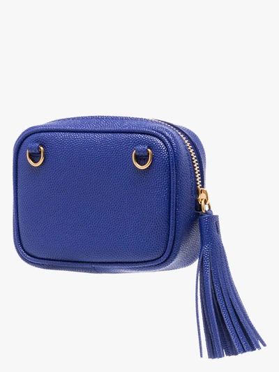 Shop Saint Laurent Blue Baby Lou Leather Mini Bag