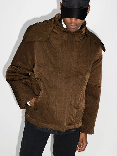Shop A-cold-wall* Hooded Quilted Jacket In Green