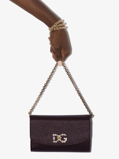 Shop Dolce & Gabbana Leather Mini Bag In Violet