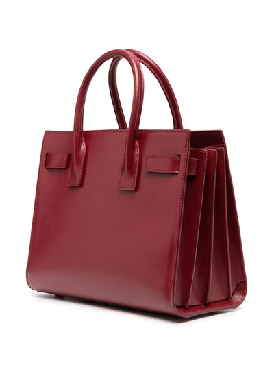 Shop Saint Laurent Sac De Jour Baby Leather Tote Bag In Red