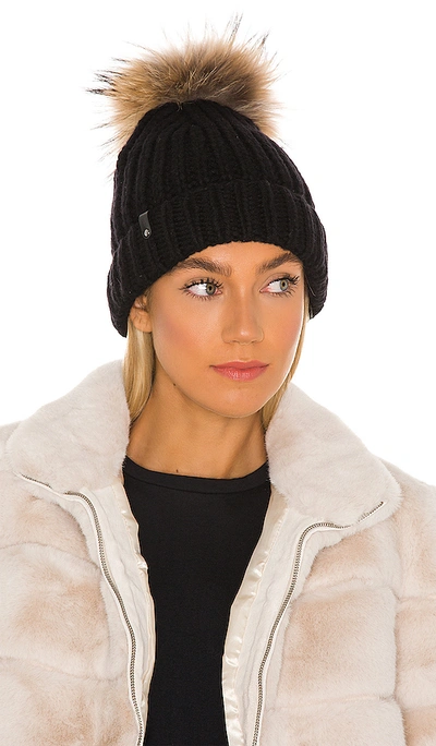 Shop Mackage Doris Knit Hat In Black & Natural