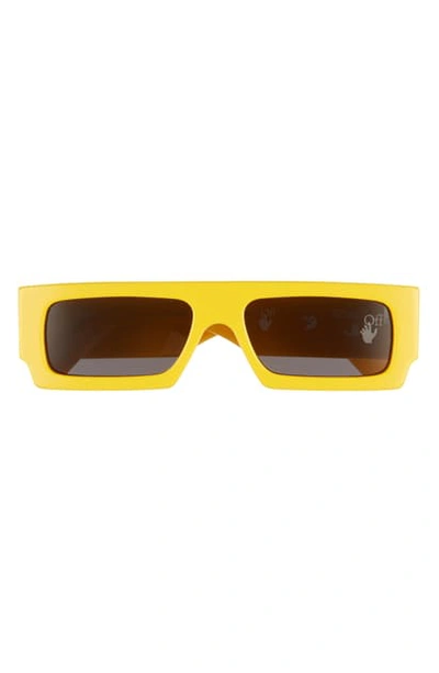 Shop Off-white 55mm Rectangular Sunglasses In Yellow