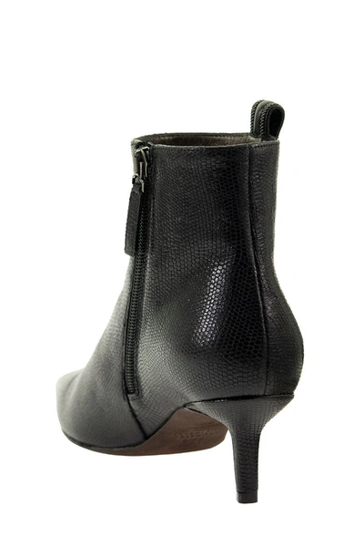Shop Brunello Cucinelli Lizard Effect Leather Kitten Heels With Shiny Trim In Anthracite