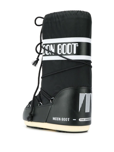 Moon Boot Icon Shell And Faux Leather Snow Boots In Nero