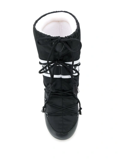 Moon Boot Icon Shell And Faux Leather Snow Boots In Nero