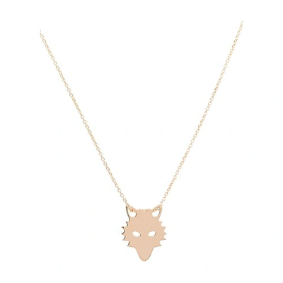 Shop Ginette Ny Wolf Necklace In Rose Gold