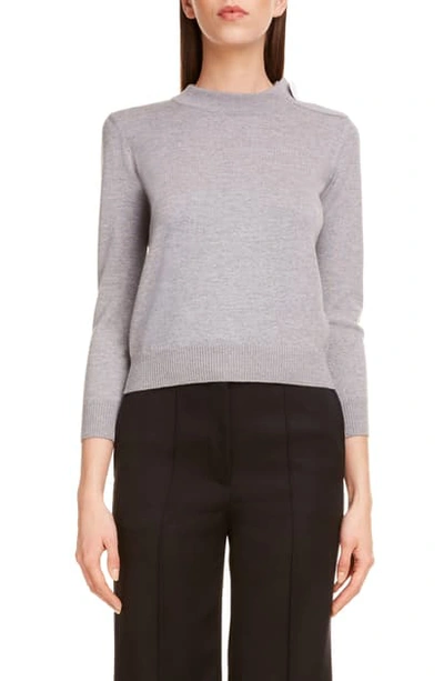 Shop Givenchy Crop Wool Sweater In Slate Blend