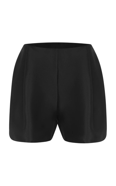 Shop Harris Tapper Carlotta Satin-twill Shorts In Black