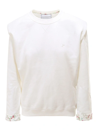Shop Philosophy Di Lorenzo Serafini Cotton Sweatshirt In White