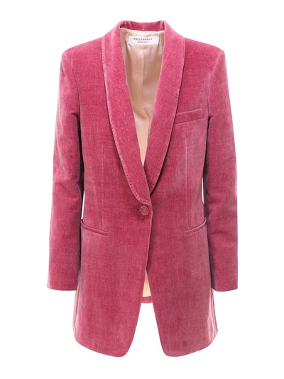 Shop Philosophy Di Lorenzo Serafini Velvet Jacket In Pink