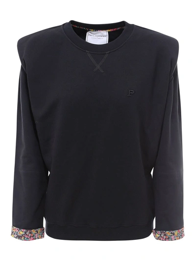 Shop Philosophy Di Lorenzo Serafini Cotton Sweatshirt In Black
