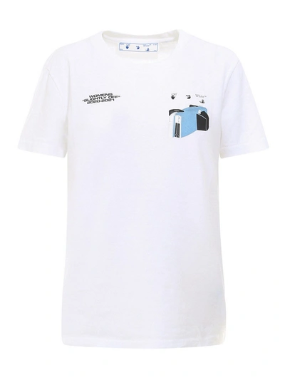 Shop Off-white Cars Cotton Jersey T-shirt In White