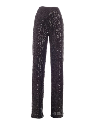 Shop Blumarine Micro Sequins Pants In Black