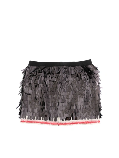 Shop Dsquared2 Fringes Effect Skirt In Black