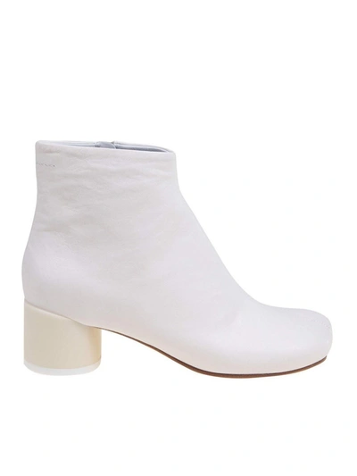 Shop Mm6 Maison Margiela Squared Toe Ankle Boots In White