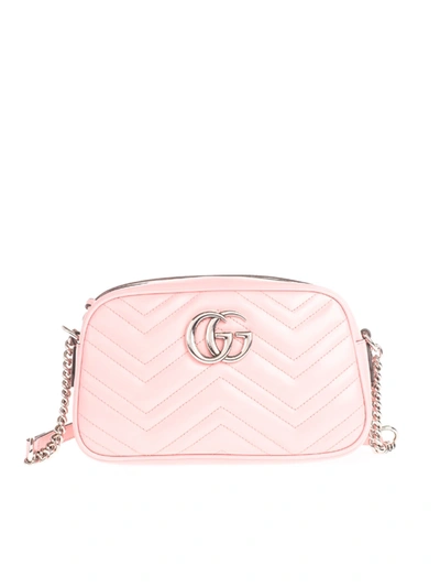 Shop Gucci Small Gg Marmont Shoulder Bag In Pastel Pink