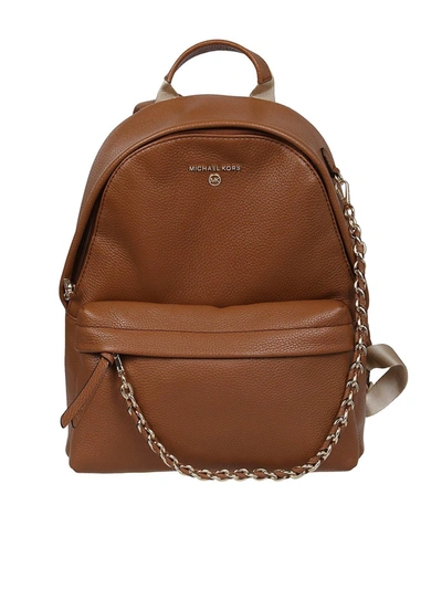 Shop Michael Kors Slater Medium Backpack In Brown