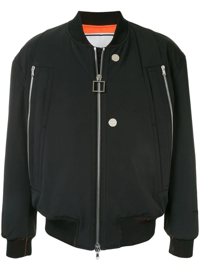 Shop Wooyoungmi Zipped Bomber Jacket In Black