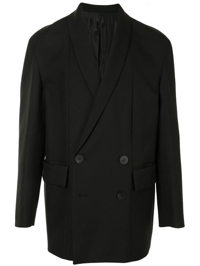 Shop Wooyoungmi Double Breasted Structured Jacket In Black