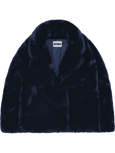 Shop Apparis Manon Faux-fur Coat In Blue
