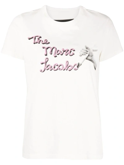 Shop Marc Jacobs Piped Icing Logo Print T-shirt In White