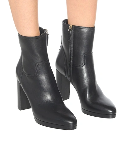 Shop Valentino Rockstud Leather Ankle Boots In Black