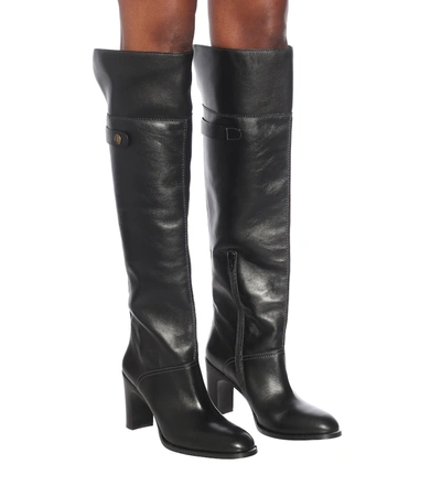 Shop See By Chloé Leather Over-the-knee Boots In Black