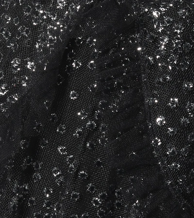 Shop Rodarte Sequined Tulle Maxi Dress In Black