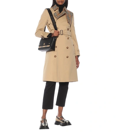 Shop Burberry Cotton Trench Coat In Beige