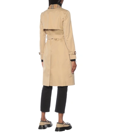 Shop Burberry Cotton Trench Coat In Beige