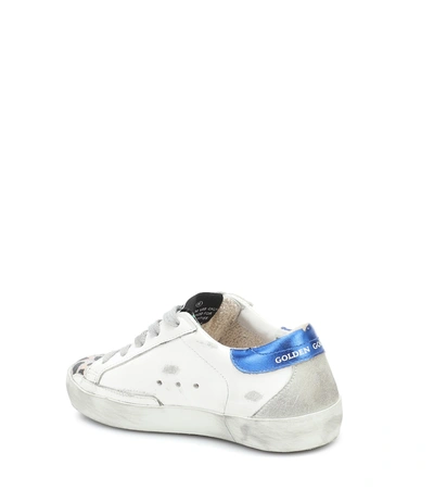 Shop Golden Goose Super-star Leather Sneakers In White/silver/multicol