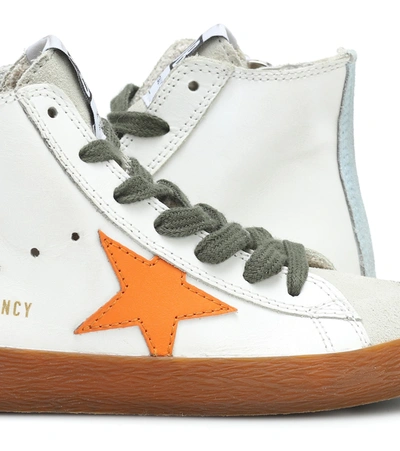 Shop Golden Goose Francy Leather Sneakers In White
