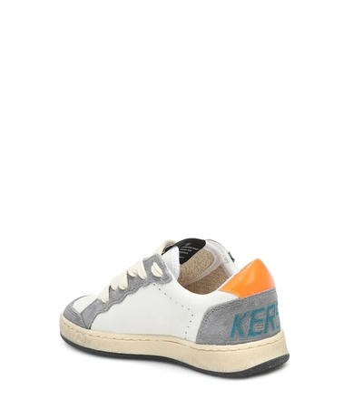 Shop Golden Goose Ball Star Leather Sneakers In White