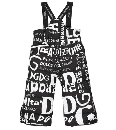 Shop Dolce & Gabbana Logo Down Ski Overalls In Black