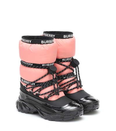 Shop Burberry Snow Boots In Pink