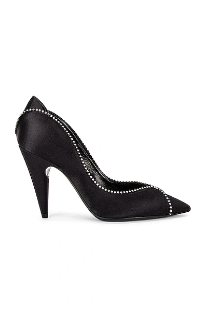 Shop Saint Laurent Pierrot Strass Pumps In Nero