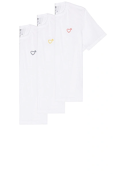 Shop Adidas X Human Made 3 Pack Tee In White