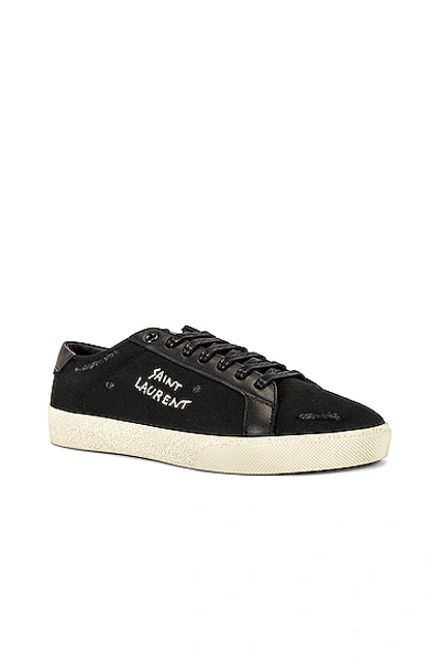 Shop Saint Laurent Sl/06 Signa Low Top Sneaker In Black & Black