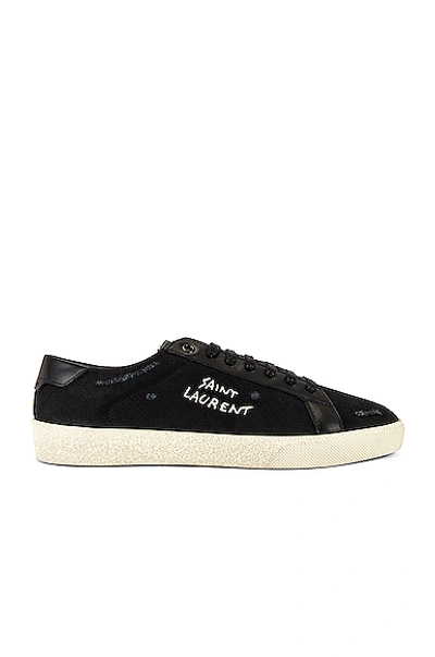 Shop Saint Laurent Sl/06 Signa Low Top Sneaker In Black & Black
