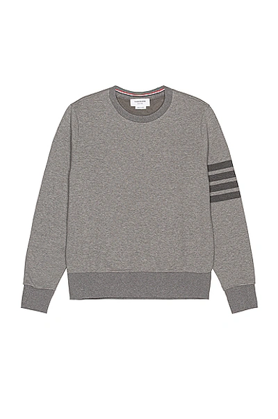 Shop Thom Browne 4 Bar Relaxed Crewneck Sweatshirt In Medium Grey