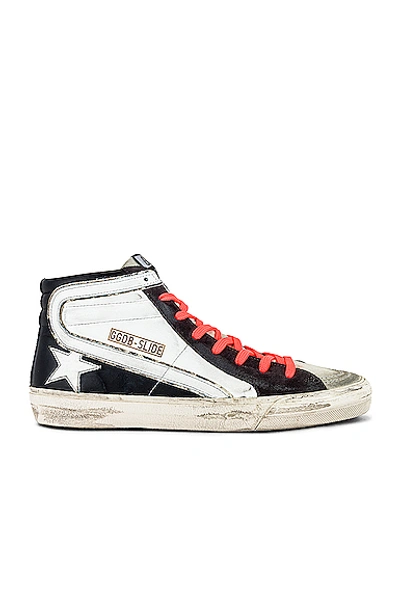 Shop Golden Goose Slide Suede Toe Leather Upper Star & Wave Sneaker In White & Ice & Grey & Black