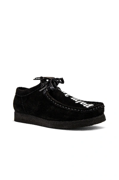 Shop Palm Angels Wallabee Suede Sneaker In Black & White