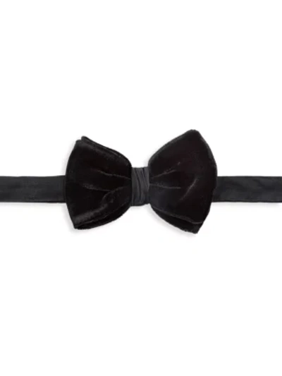 Shop Giorgio Armani Italian Silk Bow Tie In Nero