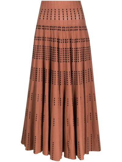 Shop Antonino Valenti Arche Midi Skirt In Brown