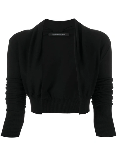 Shop Antonino Valenti Long Sleeve Bolero Cardigan In Black