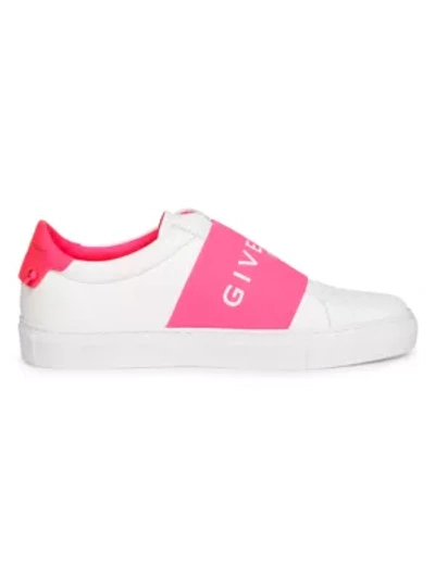 Shop Givenchy Urban Street Leather Low-top Sneakers In White Pink