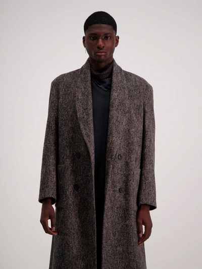 Shop Amendi Darcy Wool Coat In Grey Melange