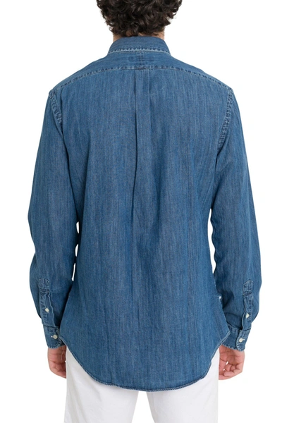Shop Polo Ralph Lauren Camicia Slim Fit Denim In Blu