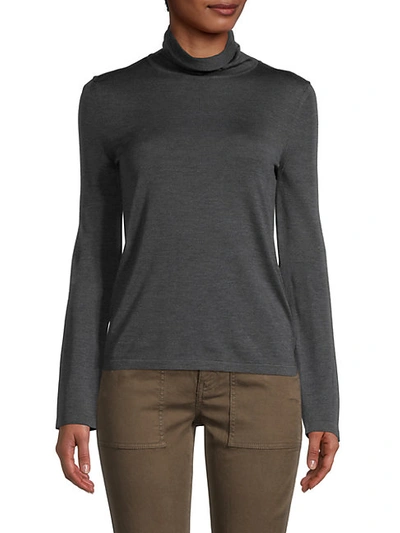 Shop The Row Margita Mockneck Silk Sweater In Grey