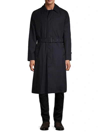 Shop Burberry Bassingham Trench Coat In Blue Carbon